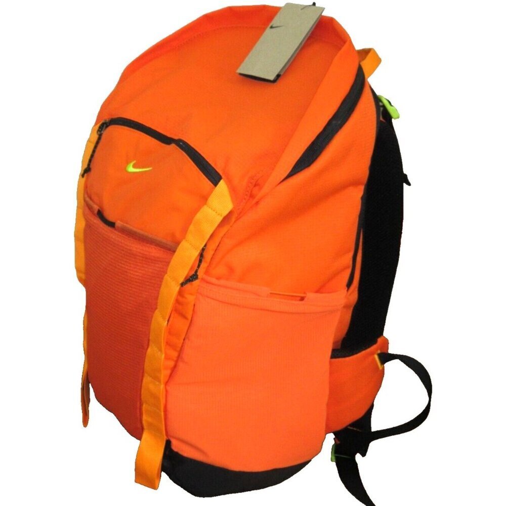 Nike Hike Backpack Travel Bag Safety Orange Black Atomic Green 27L DJ9677-819 - Picture 4 of 7